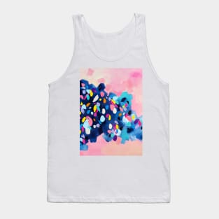 Modern Pink Abstract Painting, Colorful Contemporary Painting Tank Top